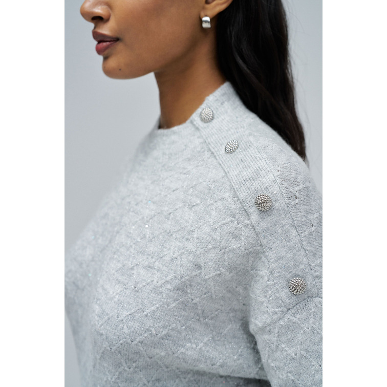 JERSEY MUJER SALSA JEANS LUREX SWEATER WITH BUTTONS