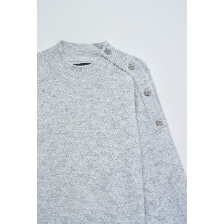 JERSEY MUJER SALSA JEANS LUREX SWEATER WITH BUTTONS