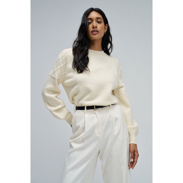 JERSEY MUJER SALSA JEANS SWEATER WITH PEARLS