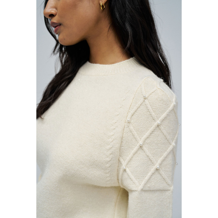 JERSEY MUJER SALSA JEANS SWEATER WITH PEARLS