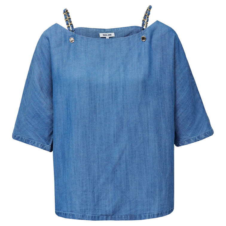 CAMISA MUJER  SALSA JEANS BLOUSE W/ SHOULDER CHAIN DETAI