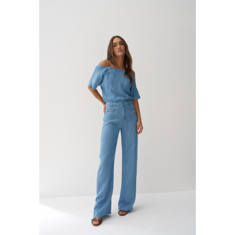 VAQUERO EN LIGHTDENIM MUJER SALSA JEANS FIT WIDE