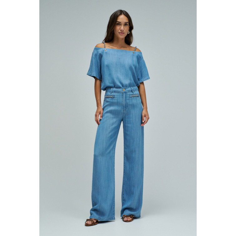 VAQUERO EN LIGHTDENIM MUJER SALSA JEANS FIT WIDE