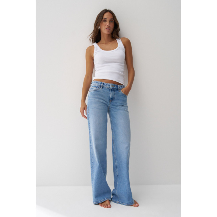VAQUERO MUJER  SALSA JEANS JEANS LOW RISE WIDE MEDIUM WAS