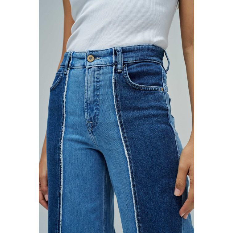 VAQUERO MUJER  SALSA JEANS JEANS FAITH WIDE W/ DENIM MIX