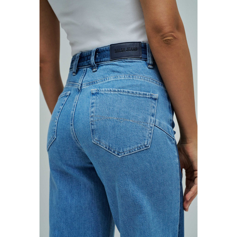 VAQUERO MUJER  SALSA JEANS JEANS FAITH WIDE W/ DENIM MIX