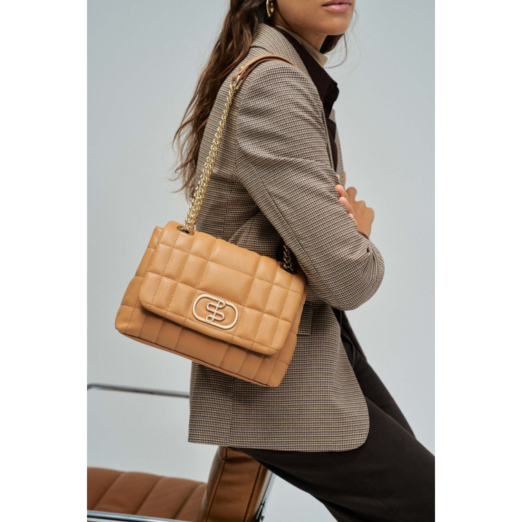MUJER QUILTED FAKE LEATHER BAG W/ CH 120