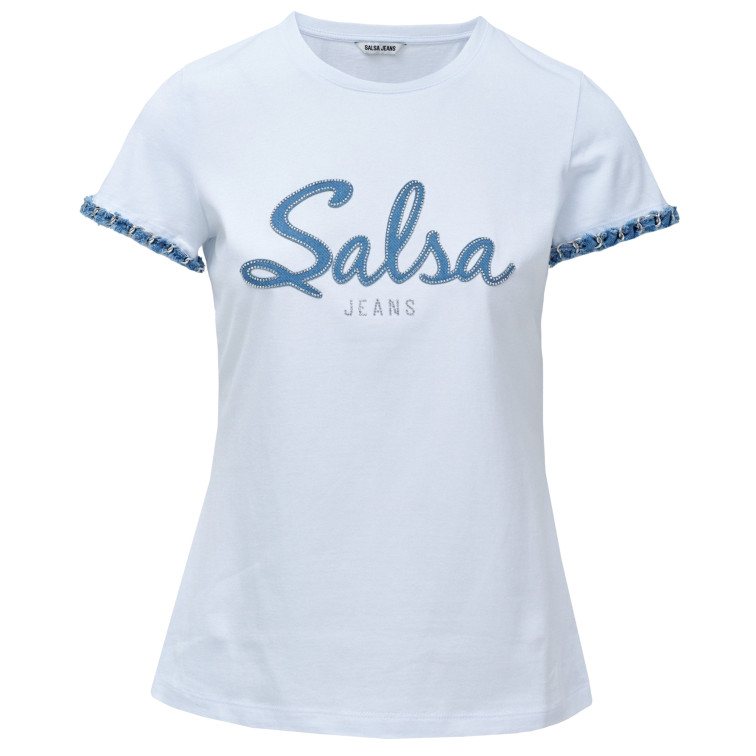 MUJER BRANDING T-SHIRT WITH DENIM AP 001