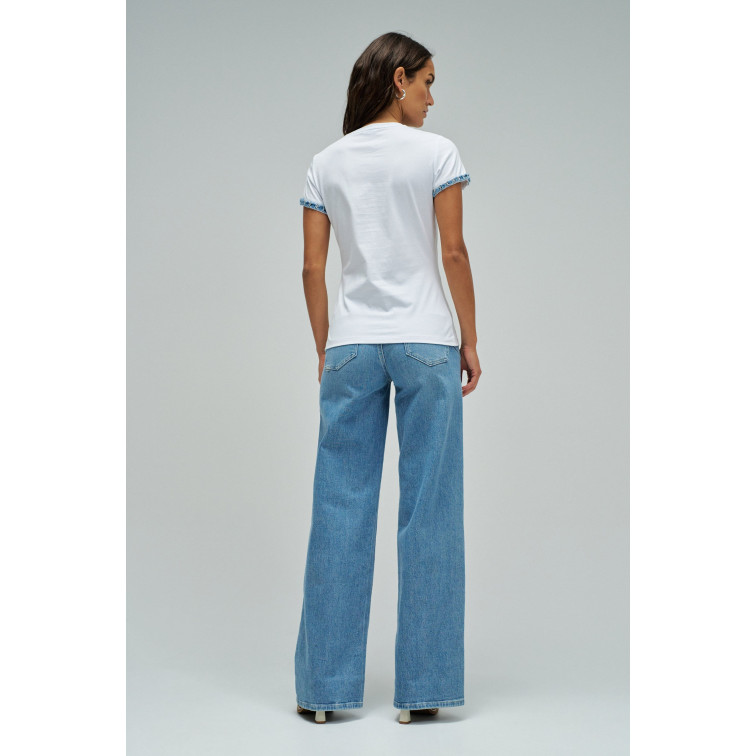 MUJER BRANDING T-SHIRT WITH DENIM AP 001