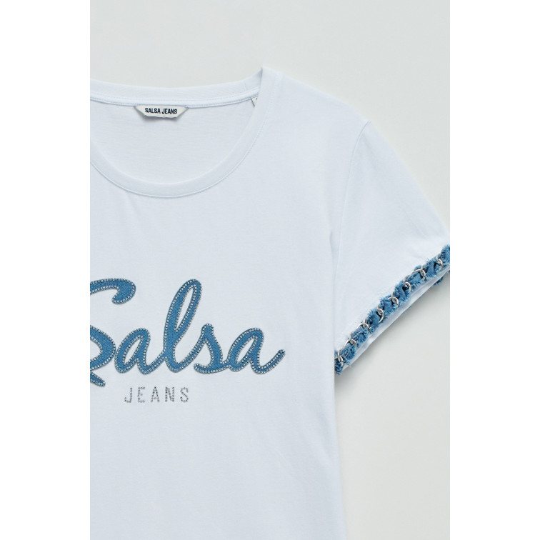 MUJER BRANDING T-SHIRT WITH DENIM AP 001