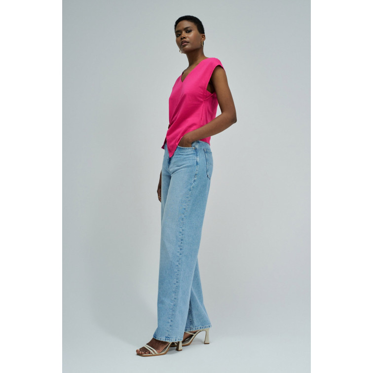 CAMISETA ASIMÉTRICA MUJER SALSA JEANS CON APLICACIÓN DORADA