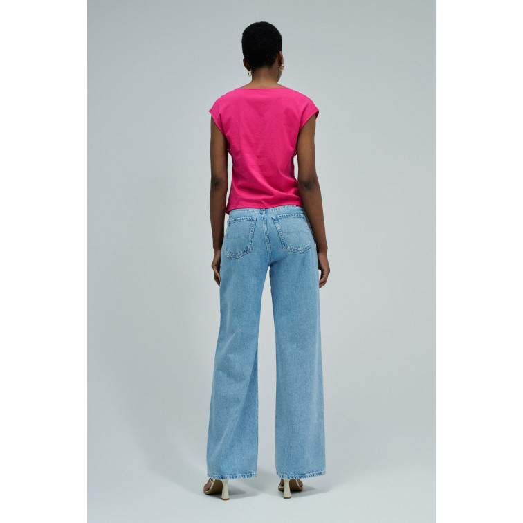 CAMISETA ASIMÉTRICA MUJER SALSA JEANS CON APLICACIÓN DORADA