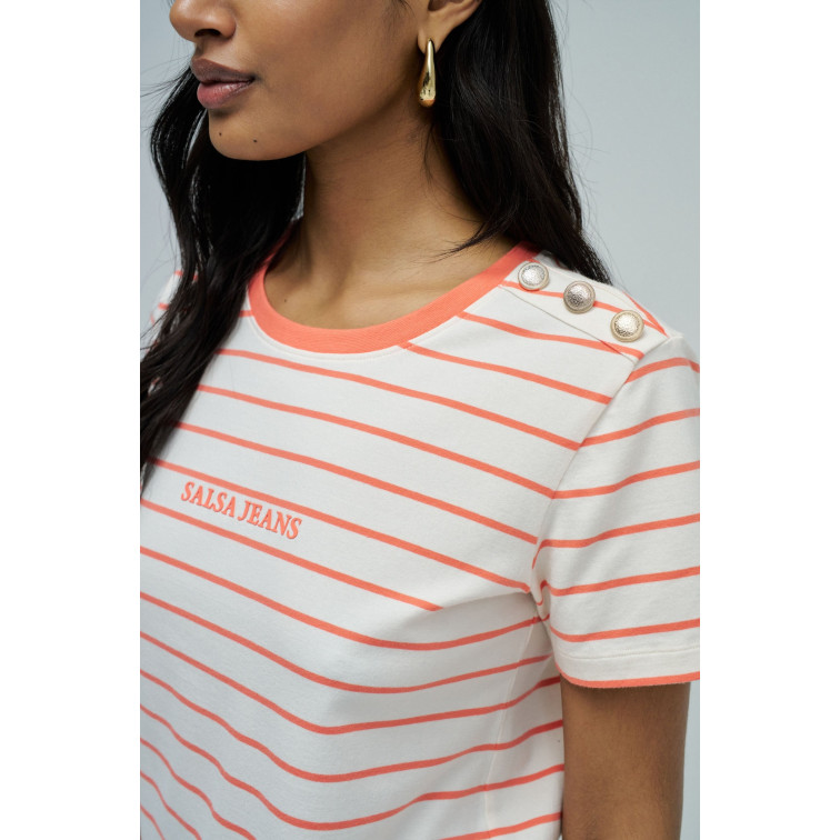 CAMISETA DE RAYAS MUJER SALSA JEANS CON BRANDING