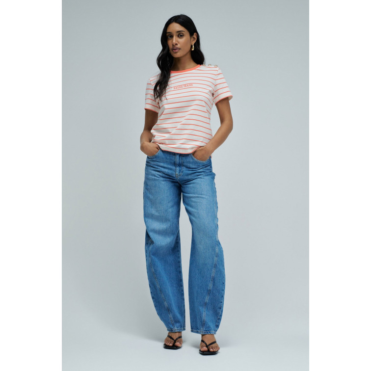 CAMISETA DE RAYAS MUJER SALSA JEANS CON BRANDING