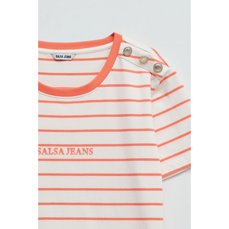 CAMISETA DE RAYAS MUJER SALSA JEANS CON BRANDING