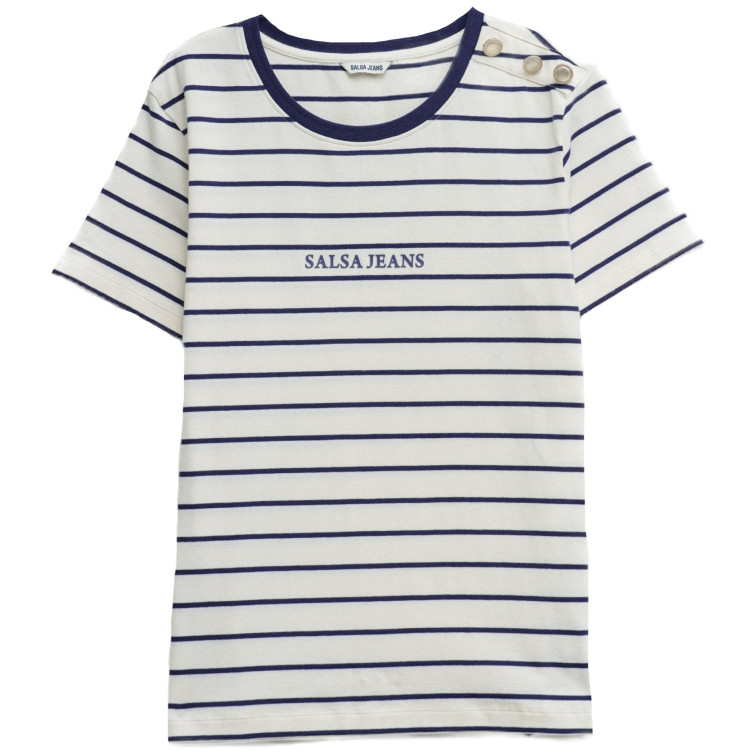 CAMISETA DE RAYAS MUJER SALSA JEANS CON BRANDING