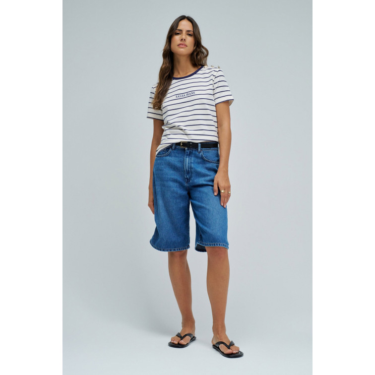 CAMISETA DE RAYAS MUJER SALSA JEANS CON BRANDING