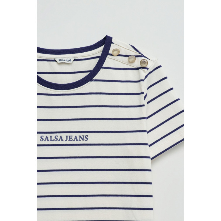 CAMISETA DE RAYAS MUJER SALSA JEANS CON BRANDING
