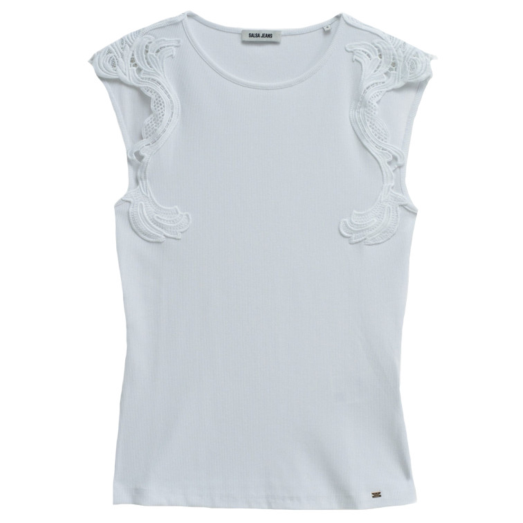 TOP SIN MANGAS MUJER SALSA JEANS CON ENCAJE