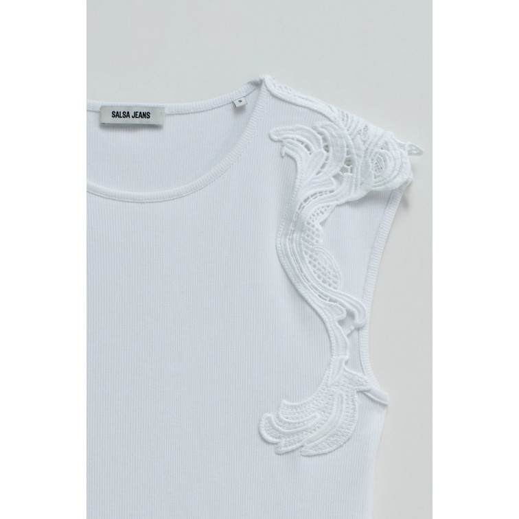 TOP SIN MANGAS MUJER SALSA JEANS CON ENCAJE