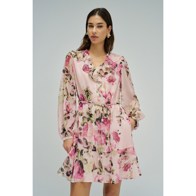 MUJER A-LINE DRESS W/FRONT RUFFLES & 612