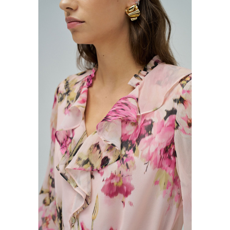 MUJER A-LINE DRESS W/FRONT RUFFLES & 612