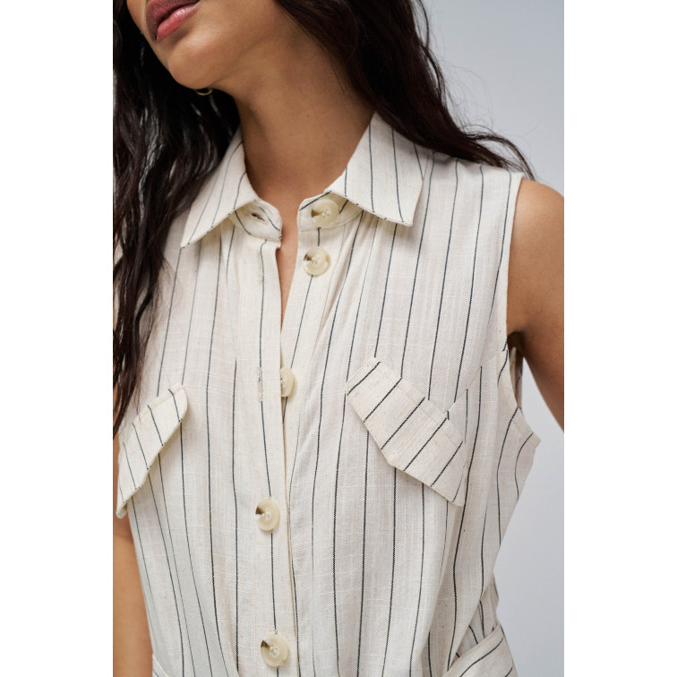 MONO MUJER  SALSA JEANS SLEEVELESS STRIPED JUMPSUIT W/