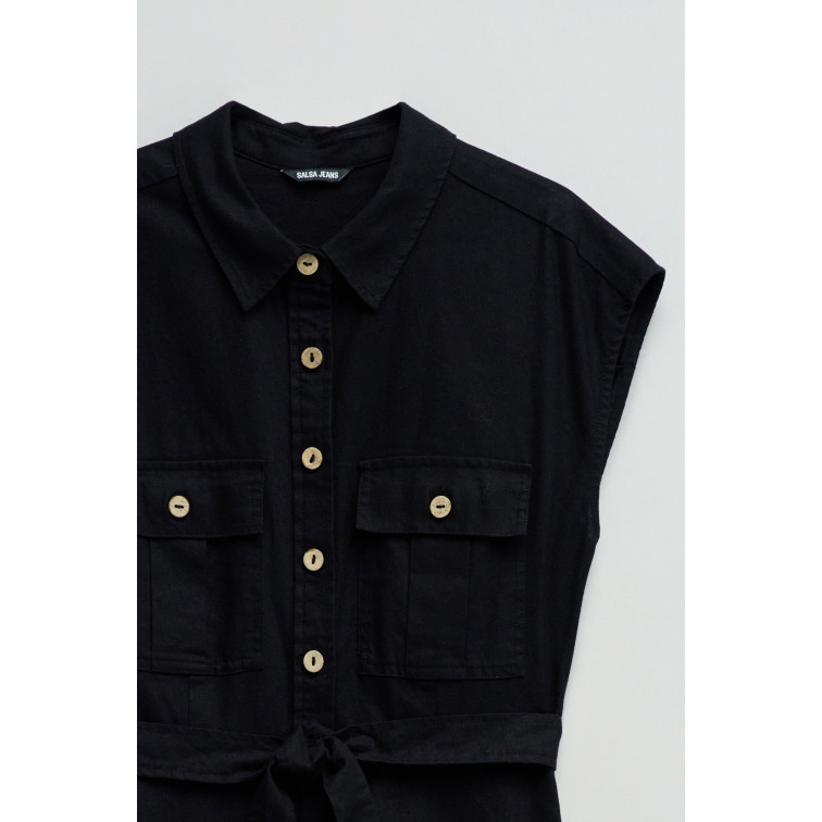 VESTIDO MUJER  SALSA JEANS SLEEVELESS SHIRT DRESS W/ NATU