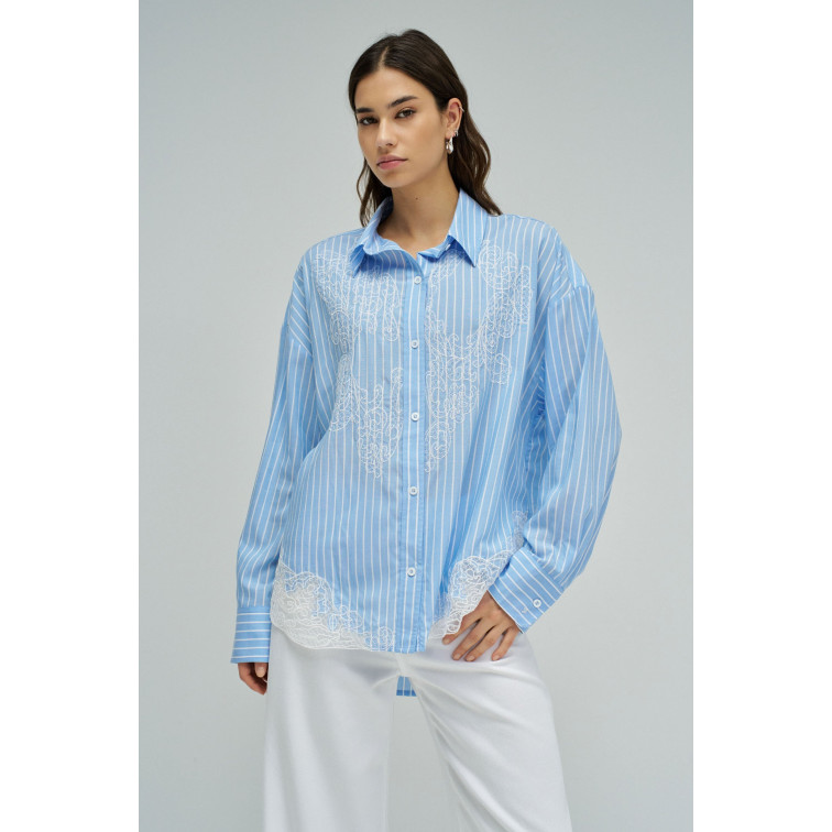 CAMISA MUJER  SALSA JEANS STRIPPED SHIRT WITH LACE DETAI
