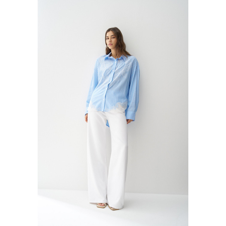 CAMISA MUJER  SALSA JEANS STRIPPED SHIRT WITH LACE DETAI