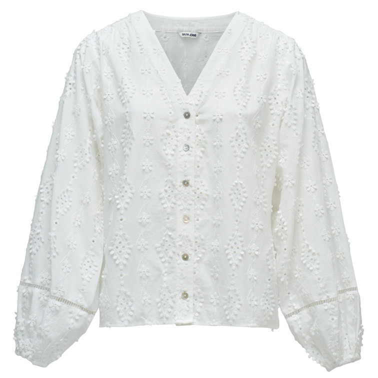 CAMISA MUJER  SALSA JEANS TEXTURED SHIRT WITH LACE DETAI