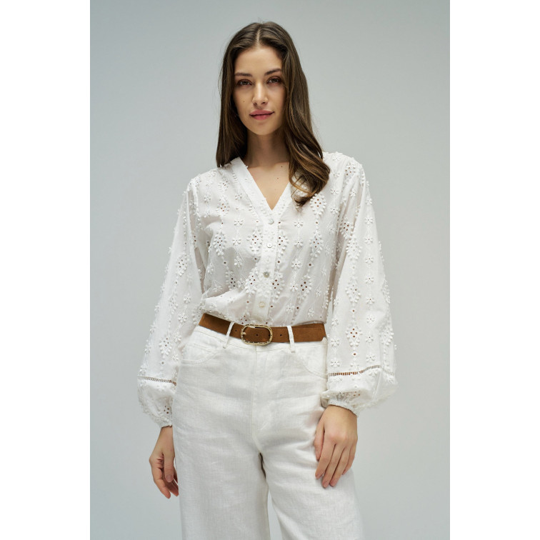 CAMISA MUJER  SALSA JEANS TEXTURED SHIRT WITH LACE DETAI
