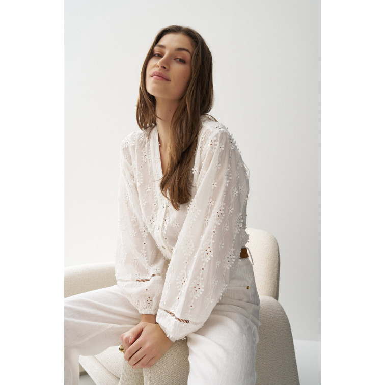 CAMISA MUJER  SALSA JEANS TEXTURED SHIRT WITH LACE DETAI