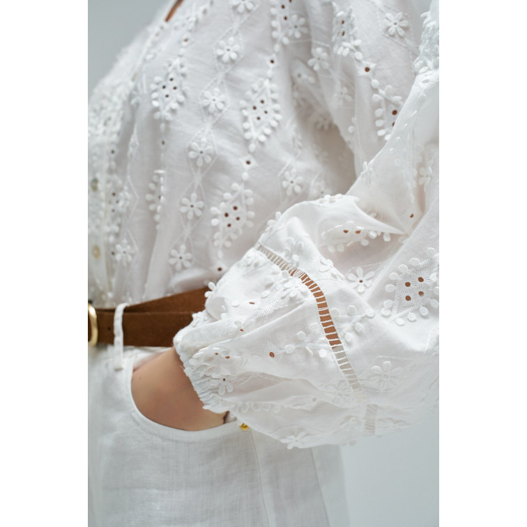 CAMISA MUJER  SALSA JEANS TEXTURED SHIRT WITH LACE DETAI