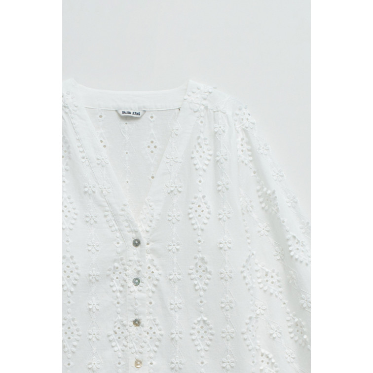 CAMISA MUJER  SALSA JEANS TEXTURED SHIRT WITH LACE DETAI