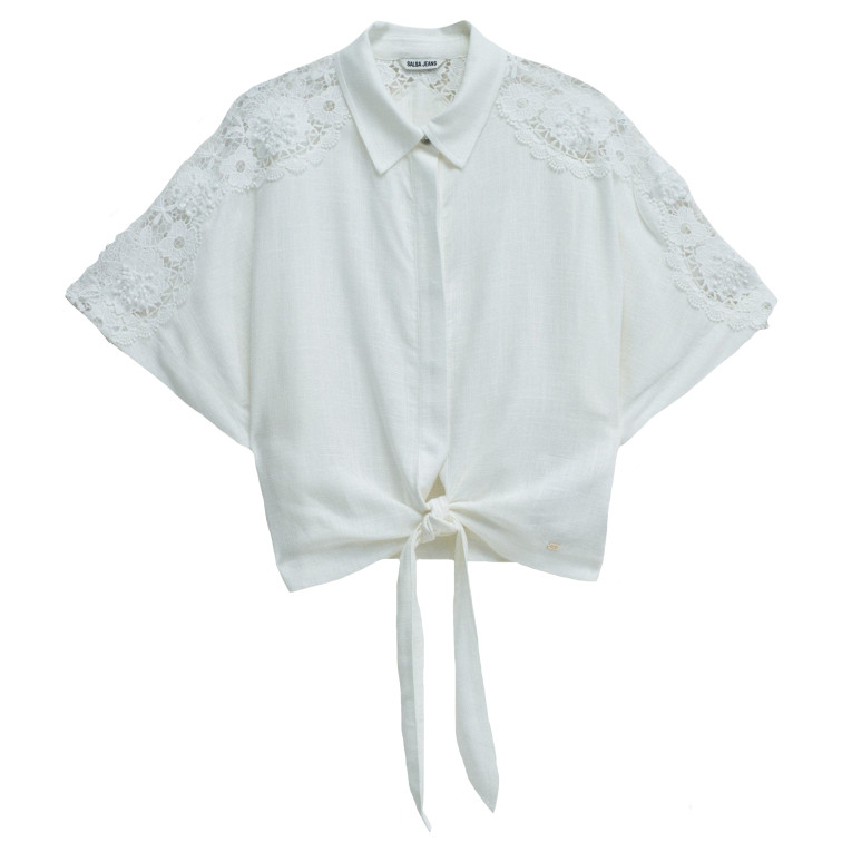 CAMISA MUJER  SALSA JEANS FRONT KNOT SHORT SLEEVE SHIRT