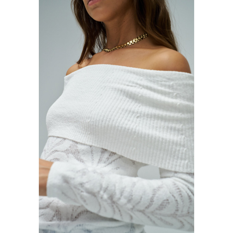 JERSEY MUJER  SALSA JEANS JACQUARD FLOWERS SWEATER