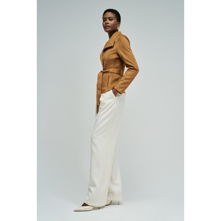 MUJER SUEDE JACKET WITH GOLD BUTTON 124