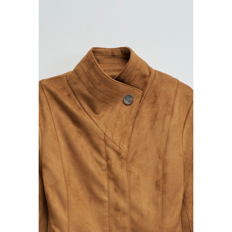 MUJER SUEDE JACKET WITH GOLD BUTTON 124