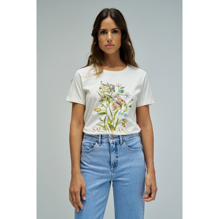 CAMISETA MUJER  SALSA JEANS FLOWER PRINT T-SHIRT