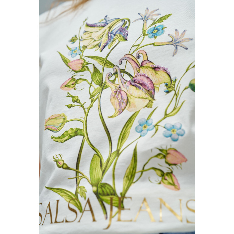 CAMISETA MUJER  SALSA JEANS FLOWER PRINT T-SHIRT