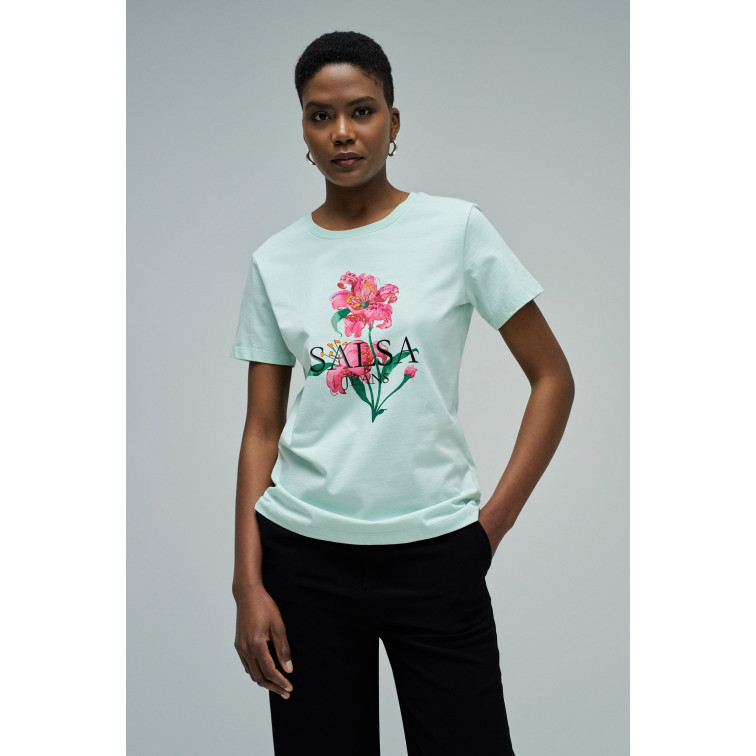 CAMISETA MUJER  SALSA JEANS FLOWER PRINT T-SHIRT