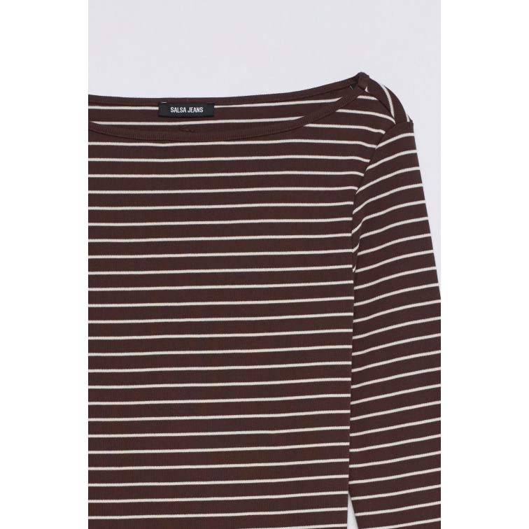 CAMISETA MUJER  SALSA JEANS LONG SLEEVE W/ STRPES AND CUFF