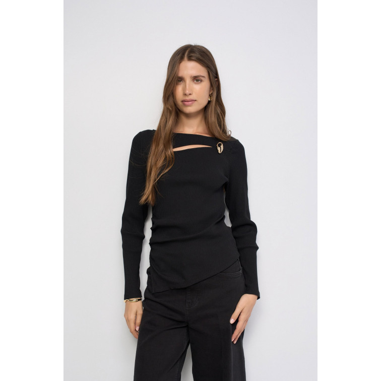 CAMISETA MUJER  SALSA JEANS LONG SLEEVE WITH NECKLINE META