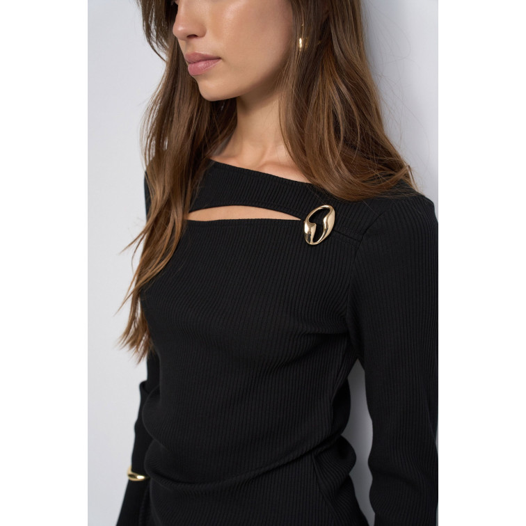 CAMISETA MUJER  SALSA JEANS LONG SLEEVE WITH NECKLINE META