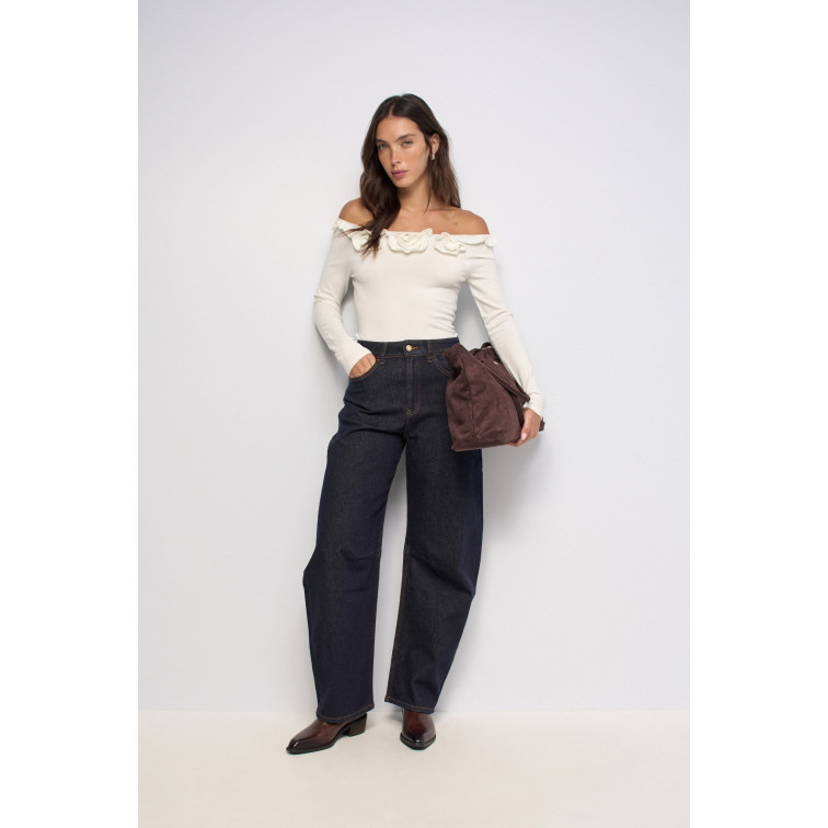 JERSEY MUJER  SALSA JEANS BOAT NECK SWEATER W/ FLOWERS A