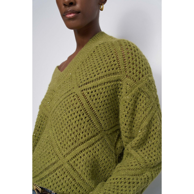 JERSEY MUJER  SALSA JEANS POINTELLE SWEATER WITH LIGHT S