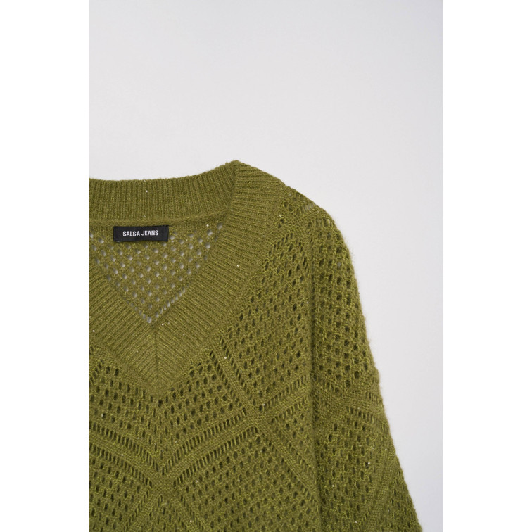 JERSEY MUJER  SALSA JEANS POINTELLE SWEATER WITH LIGHT S