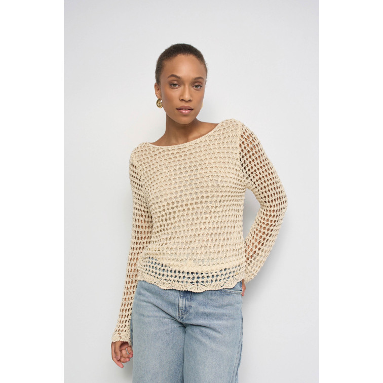 JERSEY MUJER  SALSA JEANS LONG SLEEVE KNIT WITH MESH EFF