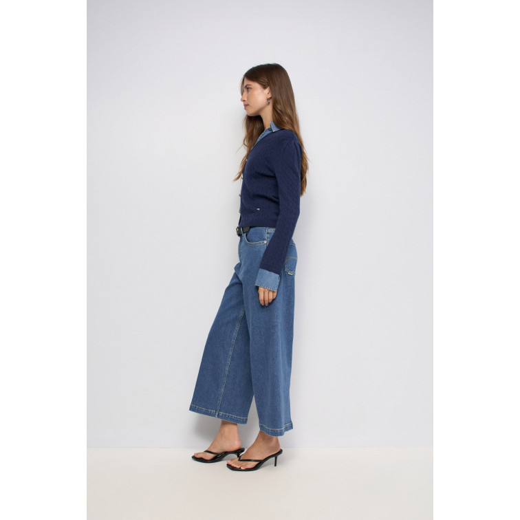 JERSEY MUJER  SALSA JEANS KNIT SWEATER WITH DENIM APPLIC